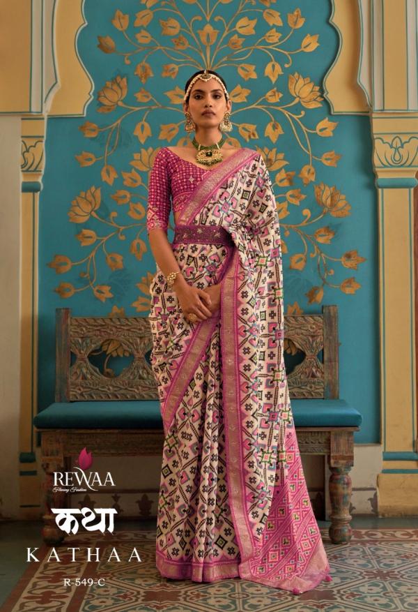 Rewaa Katha Fancy Patola Silk Saree collection